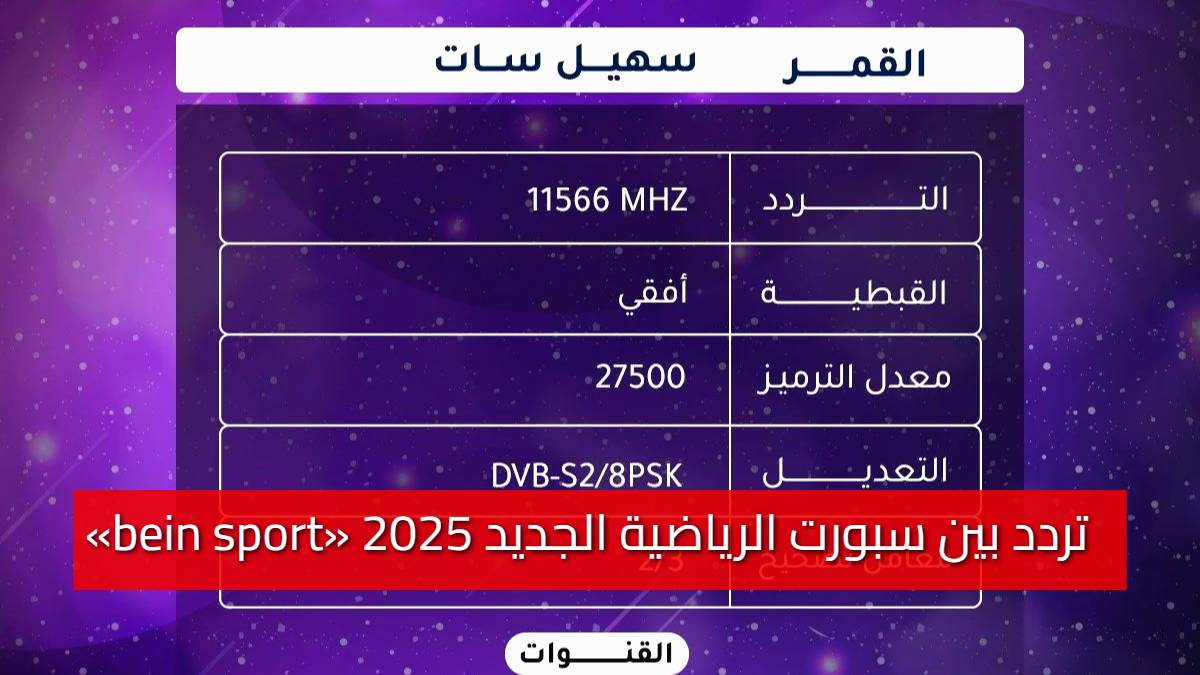 «bein sport» تردد بين سبورت الرياضية الجديد 2025 أفضل بجودة فائقة 5 «bein sport» تردد بين سبورت الرياضية الجديد 2025 أفضل بجودة فائقة