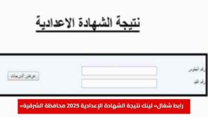 «رابط شغال» لينك نتيجة الشهادة الإعدادية 2025 محافظة الشرقية بالاسم ورقم الجلوس