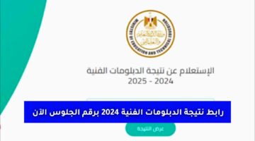 «رسمياً» رابط نتيجة الدبلومات الفنية 2024 برقم الجلوس الآن عبر بوابة التعليم الفني