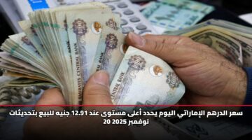 سعر الدرهم الإماراتي اليوم يحدد أعلى مستوى عند 12.91 جنيه للبيع بتحديثات 20 نوفمبر 2025