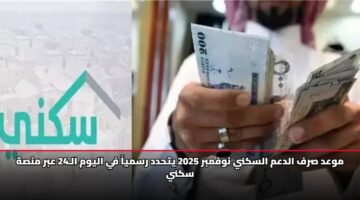 موعد صرف الدعم السكني نوفمبر 2025 يتحدد رسمياً في اليوم الـ24 عبر منصة سكني
