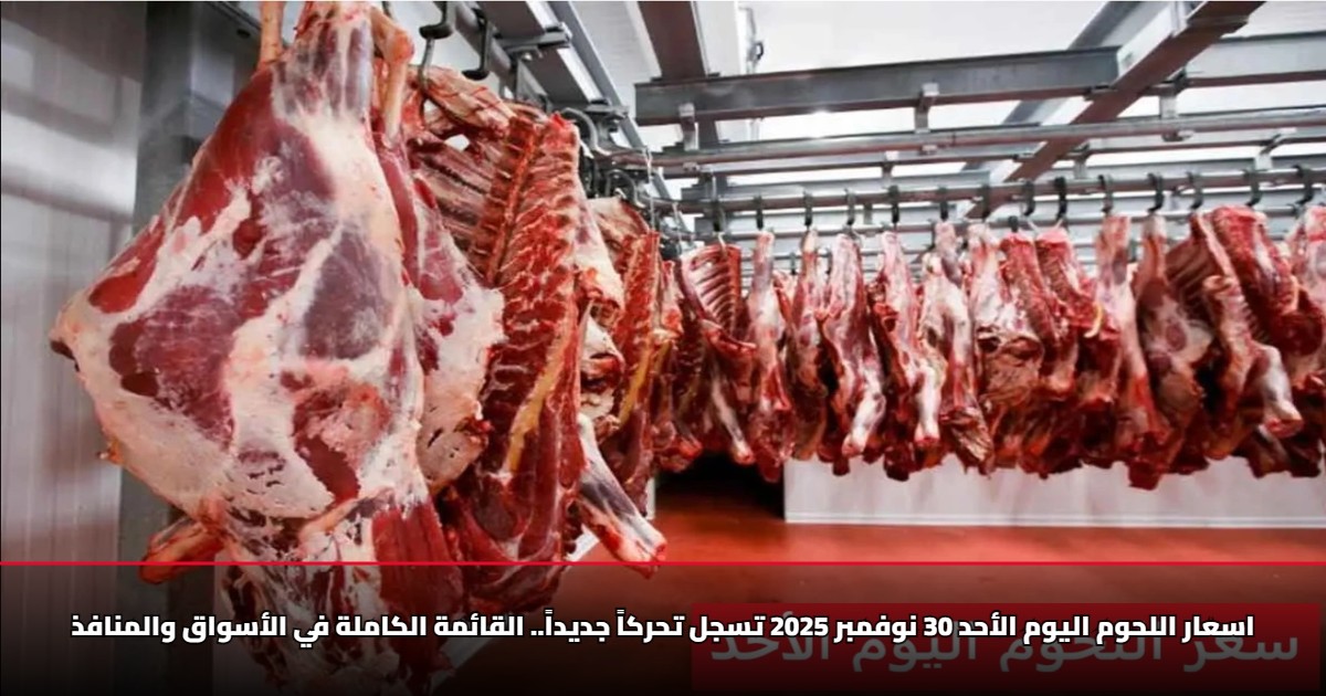 اسعار اللحوم اليوم الأحد 30 نوفمبر 2025 تسجل تحركاً جديداً.. القائمة الكاملة في الأسواق والمنافذ 5 اسعار اللحوم اليوم الأحد 30 نوفمبر 2025 تسجل تحركاً جديداً.. القائمة الكاملة في الأسواق والمنافذ