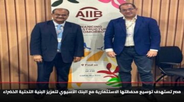 مصر تستهدف توسيع محفظتها الاستثمارية مع البنك الآسيوي لتعزيز البنية التحتية الخضراء