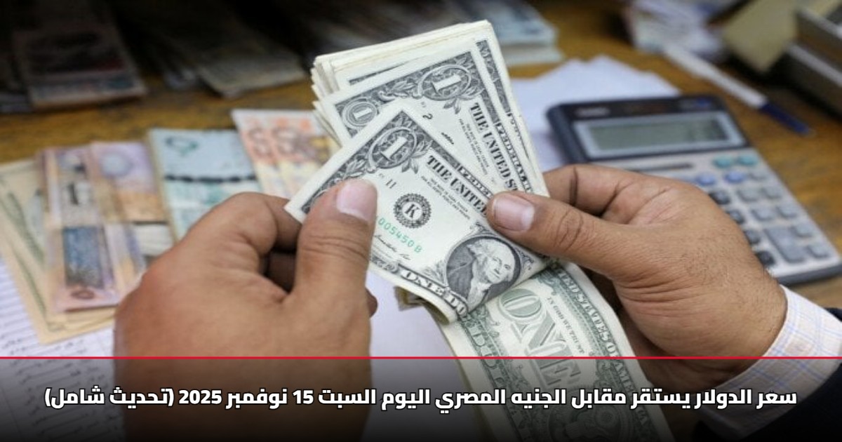 سعر الدولار مقابل الجنيه المصري اليوم السبت 15 نوفمبر 2025 (تحديث شامل) 5 سعر الدولار مقابل الجنيه المصري اليوم السبت 15 نوفمبر 2025 (تحديث شامل)
