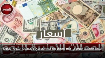 أسعار العملات اليوم في مصر تستقر بعد قرار المركزي وتحديثات البنوك الفورية