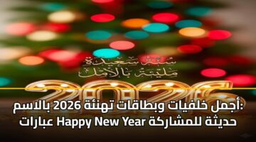 أجمل خلفيات وبطاقات تهنئة 2026 بالاسم: عبارات Happy New Year حديثة للمشاركة