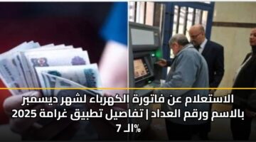 الاستعلام عن فاتورة الكهرباء لشهر ديسمبر 2025 بالاسم ورقم العداد | تفاصيل تطبيق غرامة الـ 7%