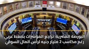 البورصة المصرية: تراجع المؤشرات بضغط عربي رغم مكاسب 2 مليار جنيه لرأس المال السوقي