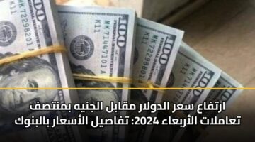 ارتفاع سعر الدولار مقابل الجنيه بمنتصف تعاملات الأربعاء 2025: تفاصيل الأسعار بالبنوك