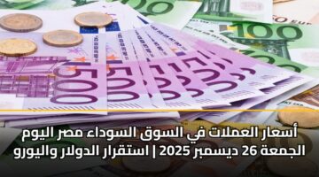 أسعار العملات في السوق السوداء مصر اليوم الجمعة 26 ديسمبر 2025 | استقرار الدولار واليورو