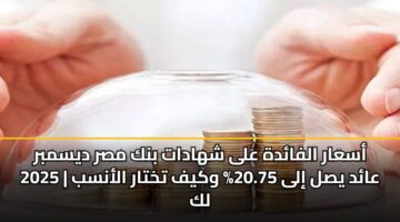 أسعار الفائدة على شهادات بنك مصر ديسمبر 2025 | عائد يصل إلى 20.75% وكيف تختار الأنسب لك