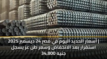 أسعار الحديد اليوم في مصر 24 ديسمبر 2025 | استقرار بعد الانخفاض وسعر طن عز يسجل 34,800 جنيه