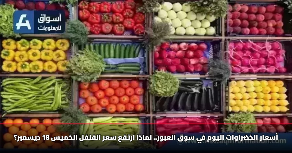 أسعار الخضراوات اليوم في سوق العبور.. لماذا ارتفع سعر الفلفل الخميس 18 ديسمبر؟