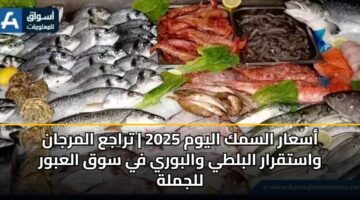 أسعار السمك اليوم 2025 | تراجع المرجان واستقرار البلطي والبوري في سوق العبور للجملة