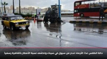 حالة الطقس غداً: الأرصاد تحذر من سيول في سيناء وتكشف نسبة الأمطار بالقاهرة رسمياً