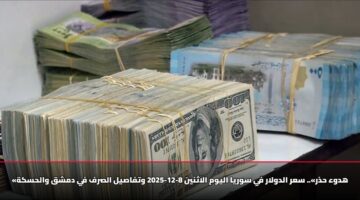 «هدوء حذر».. سعر الدولار في سوريا اليوم الاثنين 8-12-2025 وتفاصيل الصرف في دمشق والحسكة