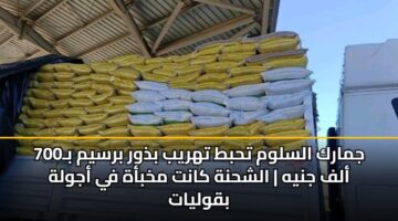 جمارك السلوم تحبط تهريب بذور برسيم بـ700 ألف جنيه | الشحنة كانت مخبأة في أجولة بقوليات