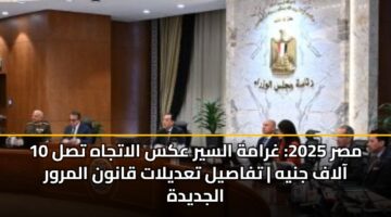 مصر 2025: غرامة السير عكس الاتجاه تصل 10 آلاف جنيه | تفاصيل تعديلات قانون المرور الجديدة