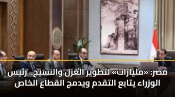 مصر: «مليارات» لتطوير الغزل والنسيج.. رئيس الوزراء يتابع التقدم ويدمج القطاع الخاص