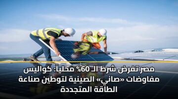مصر تفرض شرط الـ 60% محلياً: كواليس مفاوضات «صاني» الصينية لتوطين صناعة الطاقة المتجددة