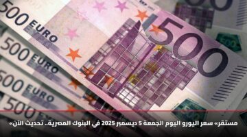 «مستقر» سعر اليورو اليوم الجمعة 5 ديسمبر 2025 في البنوك المصرية.. تحديث الآن