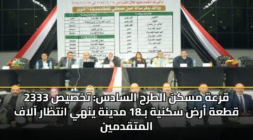 قرعة مسكن الطرح السادس: تخصيص 2333 قطعة أرض سكنية بـ18 مدينة ينهي انتظار آلاف المتقدمين
