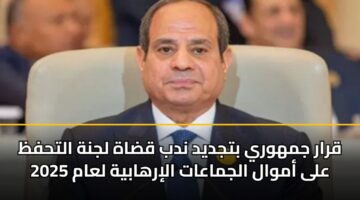 قرار جمهوري بتجديد ندب قضاة لجنة التحفظ على أموال الجماعات الإرهابية لعام 2025
