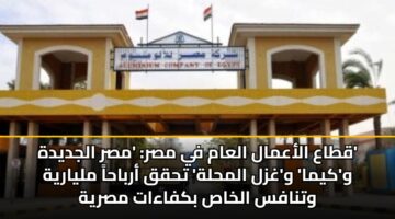 قطاع الأعمال العام في مصر: ‘مصر الجديدة’ و’كيما’ و’غزل المحلة’ تحقق أرباحاً مليارية وتنافس الخاص بكفاءات مصرية