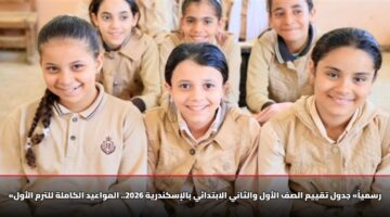 «رسمياً» جدول تقييم الصف الأول والثاني الابتدائي بالإسكندرية 2026.. المواعيد الكاملة للترم الأول
