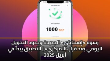 رسوم «إنستاباي» الجديدة وحدود التحويل اليومي بعد قرار «المركزي» | التطبيق يبدأ في أبريل 2025