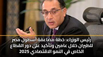 رئيس الوزراء: خطة مضاعفة أسطول مصر للطيران خلال عامين وتأكيد على دور القطاع الخاص في النمو الاقتصادي 2025