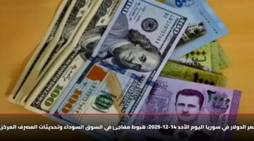 سعر الدولار في سوريا اليوم الأحد 14-12-2025: هبوط مفاجئ في السوق السوداء وتحديثات المصرف المركزي