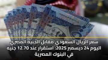 سعر الريال السعودي مقابل الجنيه المصري اليوم 24 ديسمبر 2025: استقرار عند 12.70 جنيه في البنوك المصرية