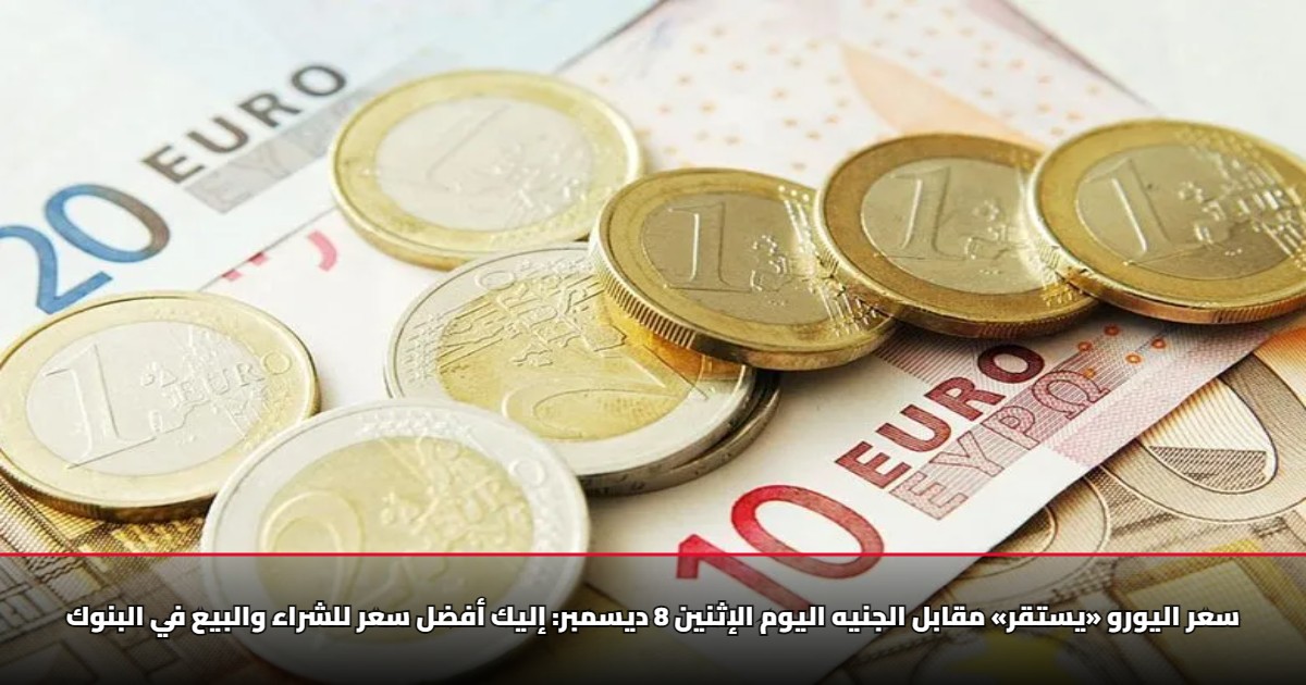 سعر اليورو «يستقر» مقابل الجنيه اليوم الإثنين 8 ديسمبر.. ما هو أفضل سعر للشراء والبيع في البنوك