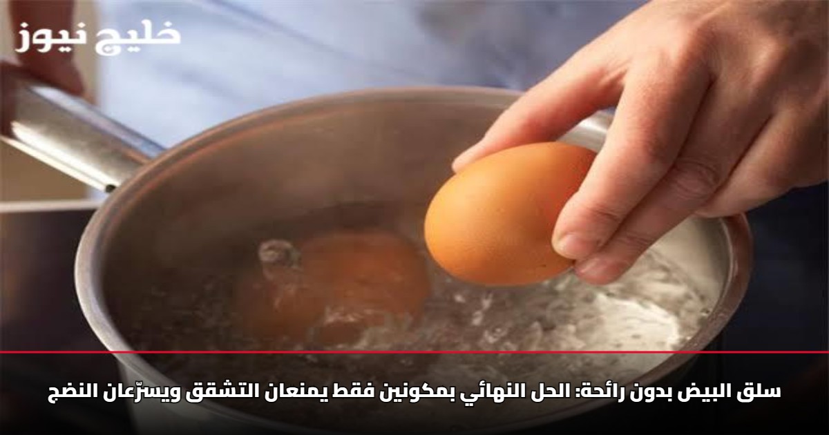 سلق البيض بدون رائحة: الحل النهائي بمكونين فقط يمنعان التشقق ويسرّعان النضج
