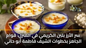 سر الأرز بلبن الكريمي في المنزل: قوام الجاهز بخطوات الشيف فاطمة أبو حاتي