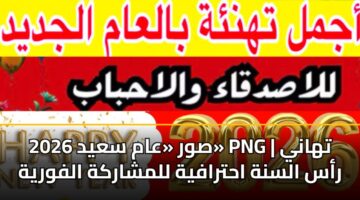 صور «عام سعيد 2026» PNG | تهاني رأس السنة احترافية للمشاركة الفورية