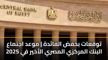 توقعات بخفض الفائدة | موعد اجتماع البنك المركزي المصري الأخير في 2025