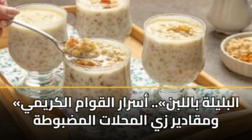 «البليلة باللبن».. أسرار القوام الكريمي ومقادير زي المحلات المضبوطة