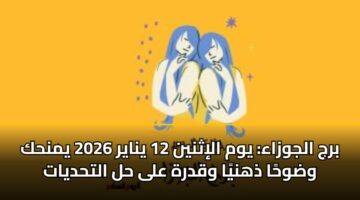 برج الجوزاء: يوم الإثنين 12 يناير 2026 يمنحك وضوحًا ذهنيًا وقدرة على حل التحديات