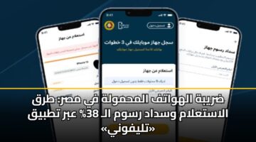 ضريبة الهواتف المحمولة في مصر: طرق الاستعلام وسداد رسوم الـ 38% عبر تطبيق «تليفوني»