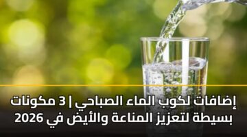 إضافات لكوب الماء الصباحي | 3 مكونات بسيطة لتعزيز المناعة والأيض في 2026