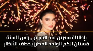 إطلالة سيرين عبد النور في رأس السنة: فستان الكم الواحد المطرز يخطف الأنظار