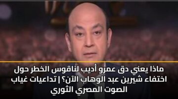 ماذا يعني دق عمرو أديب لناقوس الخطر حول اختفاء شيرين عبد الوهاب الآن؟ | تداعيات غياب الصوت المصري الثوري