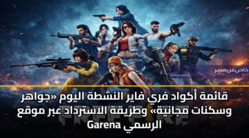قائمة أكواد فري فاير النشطة اليوم «جواهر وسكنات مجانية» وطريقة الاسترداد عبر موقع Garena الرسمي