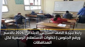 رابط نتيجة الصف السادس الابتدائي 2026 بالاسم ورقم الجلوس | خطوات الاستعلام الرسمية لكل المحافظات