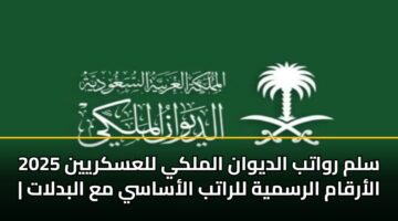 سلم رواتب الديوان الملكي للعسكريين 2025 | الأرقام الرسمية للراتب الأساسي مع البدلات