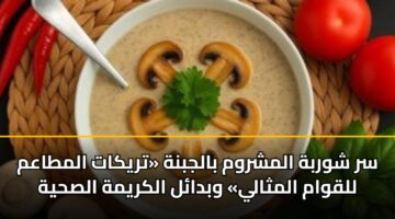 سر شوربة المشروم بالجبنة «تريكات المطاعم للقوام المثالي» وبدائل الكريمة الصحية