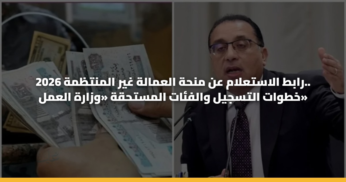 رابط الاستعلام عن منحة العمالة غير المنتظمة 2026.. خطوات التسجيل والفئات المستحقة «وزارة العمل»