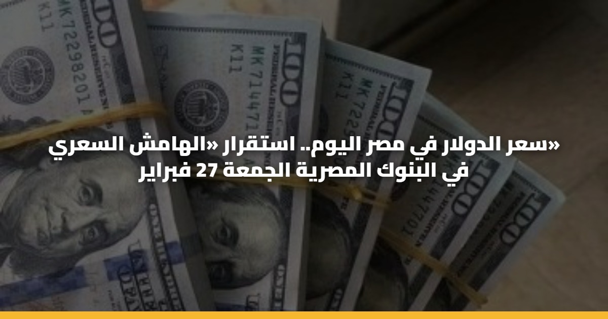سعر الدولار في مصر اليوم.. استقرار «الهامش السعري» في البنوك المصرية الجمعة 27 فبراير